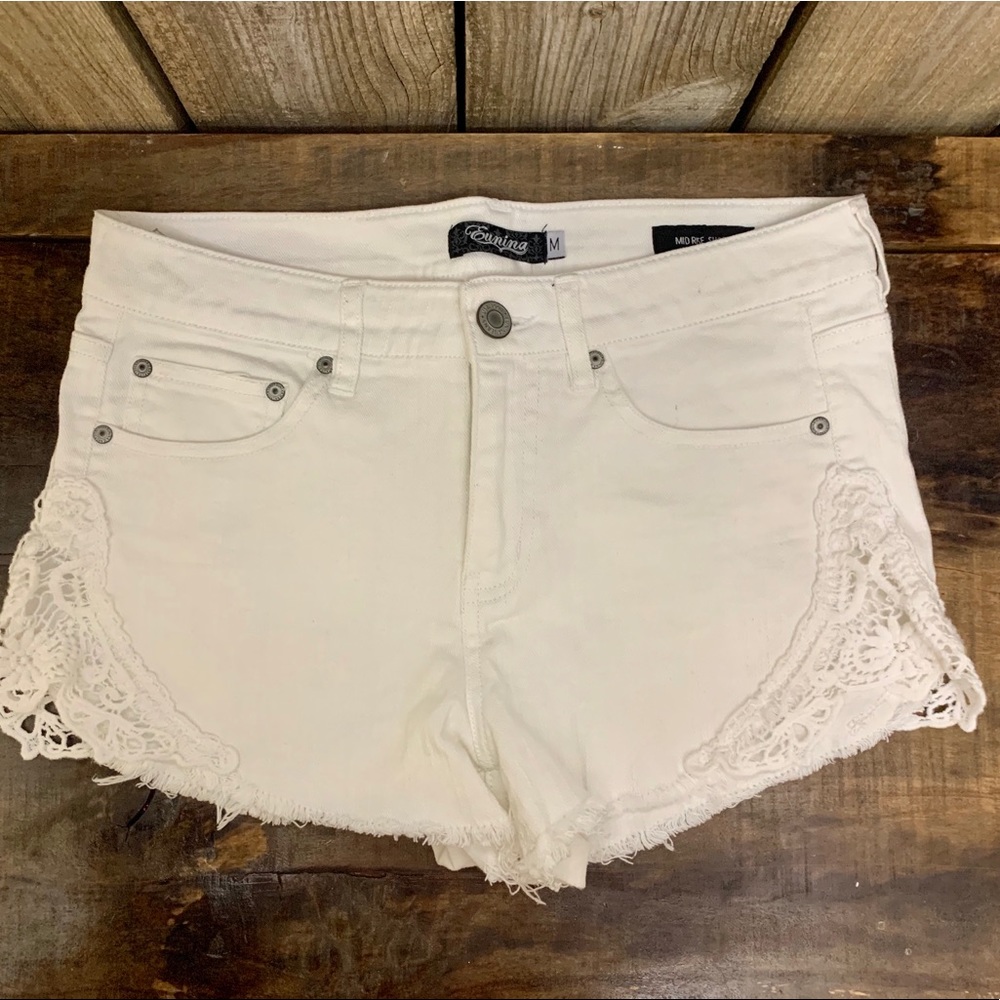 Mid-Rise Denim Shorts